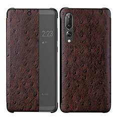 Coque Portefeuille Livre Cuir Etui Clapet P02 pour Huawei P20 Pro Marron