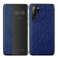 Coque Portefeuille Livre Cuir Etui Clapet P02 pour Huawei P30 Pro Bleu