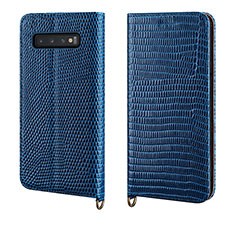 Coque Portefeuille Livre Cuir Etui Clapet P04 pour Samsung Galaxy S10 5G Bleu