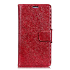 Coque Portefeuille Livre Cuir Etui Clapet pour Alcatel 1 Rouge