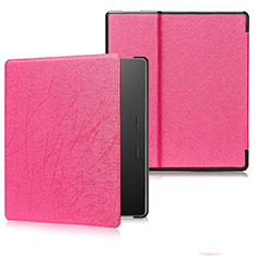 Coque Portefeuille Livre Cuir Etui Clapet pour Amazon Kindle Oasis 7 inch Rose Rouge