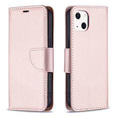 Coque Portefeuille Livre Cuir Etui Clapet pour Apple iPhone 13 Or Rose