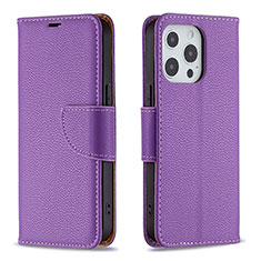 Coque Portefeuille Livre Cuir Etui Clapet pour Apple iPhone 13 Pro Max Violet