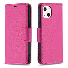 Coque Portefeuille Livre Cuir Etui Clapet pour Apple iPhone 13 Rose Rouge