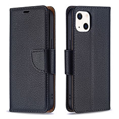 Coque Portefeuille Livre Cuir Etui Clapet pour Apple iPhone 15 Plus Noir