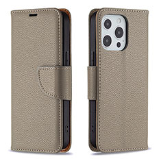 Coque Portefeuille Livre Cuir Etui Clapet pour Apple iPhone 16 Pro Kaki