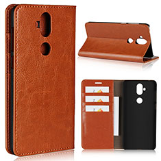 Coque Portefeuille Livre Cuir Etui Clapet pour Asus Zenfone 5 Lite ZC600KL Orange