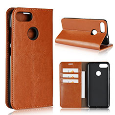 Coque Portefeuille Livre Cuir Etui Clapet pour Asus Zenfone Max Plus M1 ZB570TL Orange