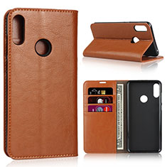 Coque Portefeuille Livre Cuir Etui Clapet pour Asus Zenfone Max Pro M2 ZB631KL Orange