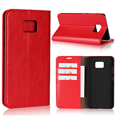 Coque Portefeuille Livre Cuir Etui Clapet pour Asus ZenFone V V520KL Rouge