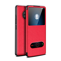 Coque Portefeuille Livre Cuir Etui Clapet pour Huawei Enjoy 20 Plus 5G Rouge