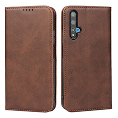 Coque Portefeuille Livre Cuir Etui Clapet pour Huawei Honor 20S Marron