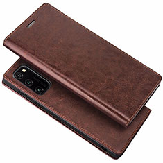 Coque Portefeuille Livre Cuir Etui Clapet pour Huawei Honor V30 5G Marron