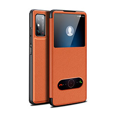 Coque Portefeuille Livre Cuir Etui Clapet pour Huawei Honor X10 Max 5G Orange