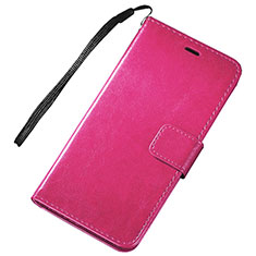 Coque Portefeuille Livre Cuir Etui Clapet pour Huawei P Smart (2019) Rose Rouge