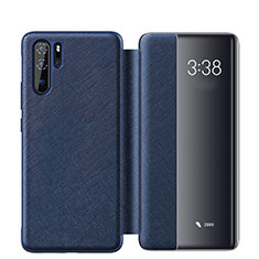 Coque Portefeuille Livre Cuir Etui Clapet pour Huawei P30 Pro Bleu