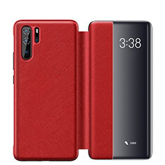 Coque Portefeuille Livre Cuir Etui Clapet pour Huawei P30 Pro Rouge