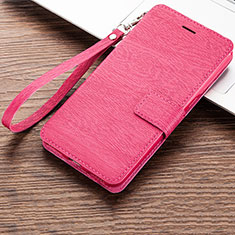 Coque Portefeuille Livre Cuir Etui Clapet pour Huawei Y6 Prime (2019) Rose Rouge