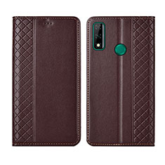 Coque Portefeuille Livre Cuir Etui Clapet pour Huawei Y8s Marron