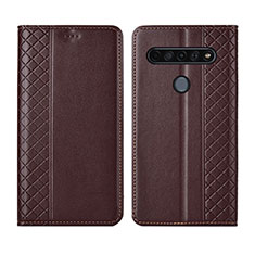 Coque Portefeuille Livre Cuir Etui Clapet pour LG K41S Marron