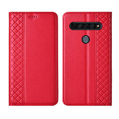 Coque Portefeuille Livre Cuir Etui Clapet pour LG K41S Rouge