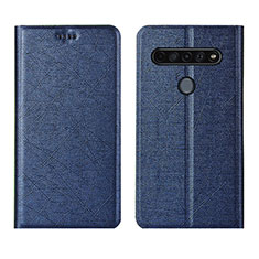 Coque Portefeuille Livre Cuir Etui Clapet pour LG K51S Bleu
