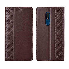 Coque Portefeuille Livre Cuir Etui Clapet pour Nokia C3 Marron