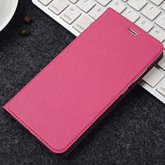 Coque Portefeuille Livre Cuir Etui Clapet pour Oppo A3 Rose Rouge