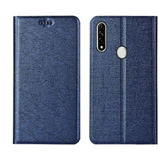 Coque Portefeuille Livre Cuir Etui Clapet pour Oppo A8 Bleu