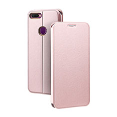 Coque Portefeuille Livre Cuir Etui Clapet pour Oppo AX7 Or Rose