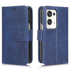 Coque Portefeuille Livre Cuir Etui Clapet pour Oppo Find N2 5G Bleu