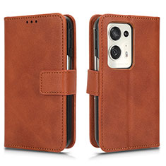 Coque Portefeuille Livre Cuir Etui Clapet pour Oppo Find N2 5G Marron