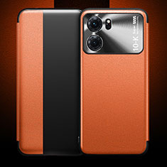 Coque Portefeuille Livre Cuir Etui Clapet pour Oppo K10 5G Orange