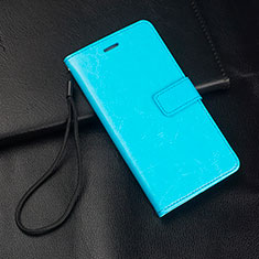 Coque Portefeuille Livre Cuir Etui Clapet pour Oppo Reno Ace Bleu Ciel