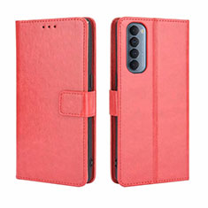 Coque Portefeuille Livre Cuir Etui Clapet pour Oppo Reno4 Pro 4G Rouge