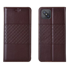 Coque Portefeuille Livre Cuir Etui Clapet pour Oppo Reno4 Z 5G Marron