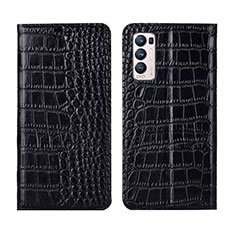 Coque Portefeuille Livre Cuir Etui Clapet pour Oppo Reno5 Pro+ Plus 5G Noir