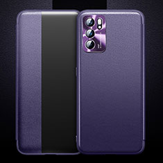 Coque Portefeuille Livre Cuir Etui Clapet pour Oppo Reno6 5G Violet