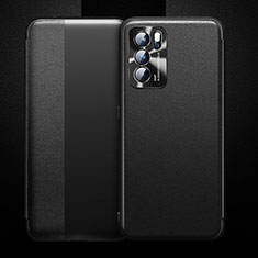 Coque Portefeuille Livre Cuir Etui Clapet pour Oppo Reno6 Pro 5G India Noir