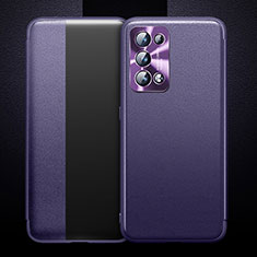 Coque Portefeuille Livre Cuir Etui Clapet pour Oppo Reno6 Pro 5G Violet