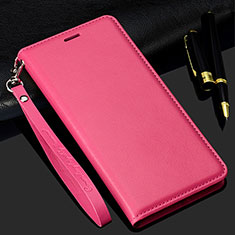 Coque Portefeuille Livre Cuir Etui Clapet pour Realme Narzo 20A Rose Rouge