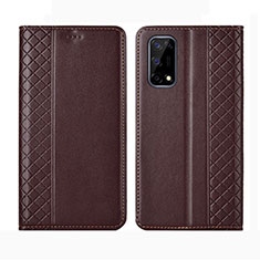 Coque Portefeuille Livre Cuir Etui Clapet pour Realme Q2 5G Marron