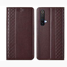 Coque Portefeuille Livre Cuir Etui Clapet pour Realme X50m 5G Marron