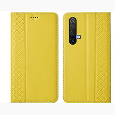 Coque Portefeuille Livre Cuir Etui Clapet pour Realme X50t 5G Jaune