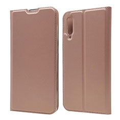 Coque Portefeuille Livre Cuir Etui Clapet pour Samsung Galaxy A70 Or Rose