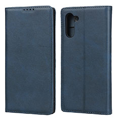 Coque Portefeuille Livre Cuir Etui Clapet pour Samsung Galaxy Note 10 Bleu