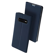 Coque Portefeuille Livre Cuir Etui Clapet pour Samsung Galaxy S10 Plus Bleu