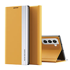 Coque Portefeuille Livre Cuir Etui Clapet pour Samsung Galaxy S21 FE 5G Jaune