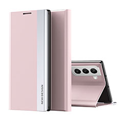 Coque Portefeuille Livre Cuir Etui Clapet pour Samsung Galaxy S24 5G Rose