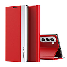 Coque Portefeuille Livre Cuir Etui Clapet pour Samsung Galaxy S24 Plus 5G Rouge